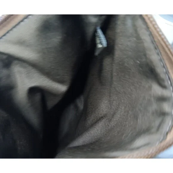 Coach Signature Swingpack Crossbody Khaki Brown Stripe Handbag Purse - Picture 8 of 8